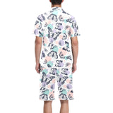Butterfly pattern Men's V-Neck Short Pajama Set