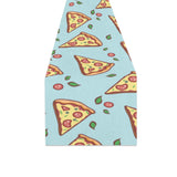 Hand drawn pizza blue background Table Runner