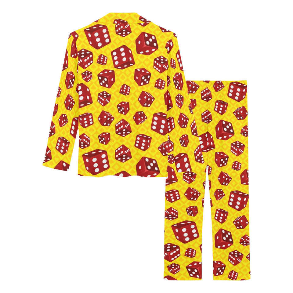 Dice Pattern Print Design 04 Women's Long Pajama Set