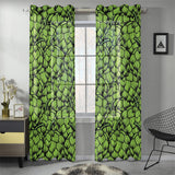 Green hop pattern Gauze Curtain