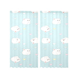 White cute hamsters heart pattern Gauze Curtain