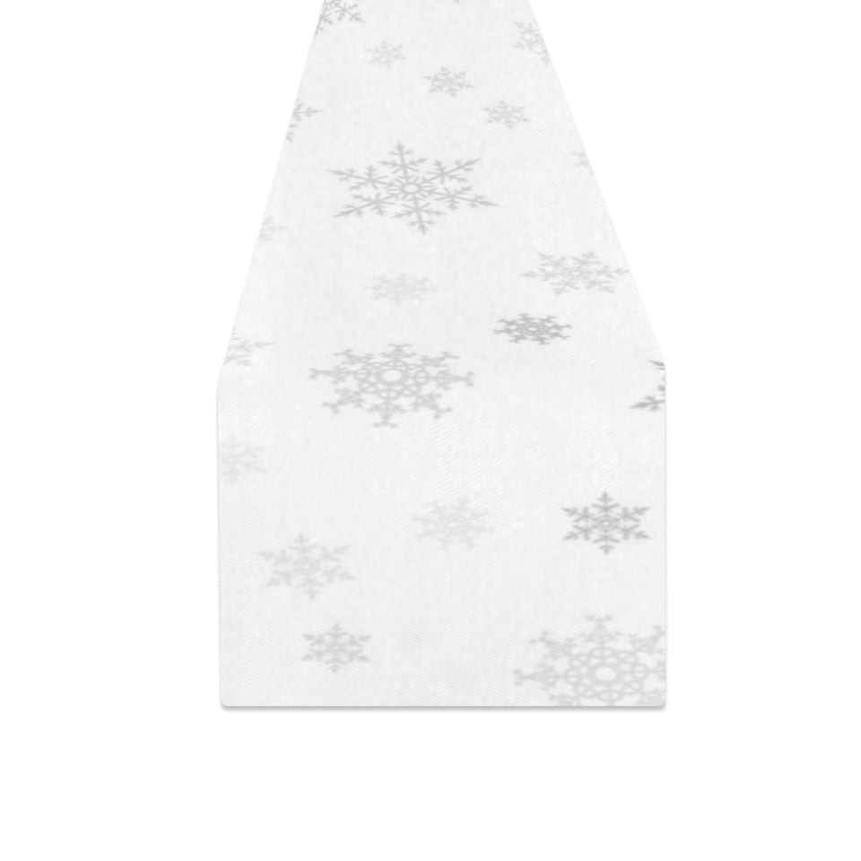 Snowflake pattern white background Table Runner