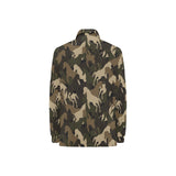 Horse Camouflage Pattern Women's Long Sleeve Polo Shirt