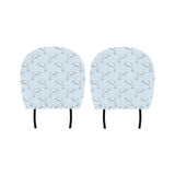 Dolphin blue striped background Car Headrest Cover
