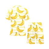 Banana pattern blackground Men's V-Neck Short Pajama Set
