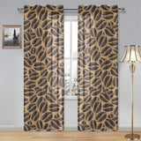Coffee bean on brown background Gauze Curtain