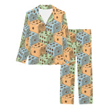 Dice Pattern Print Design 05 Women's Long Pajama Set