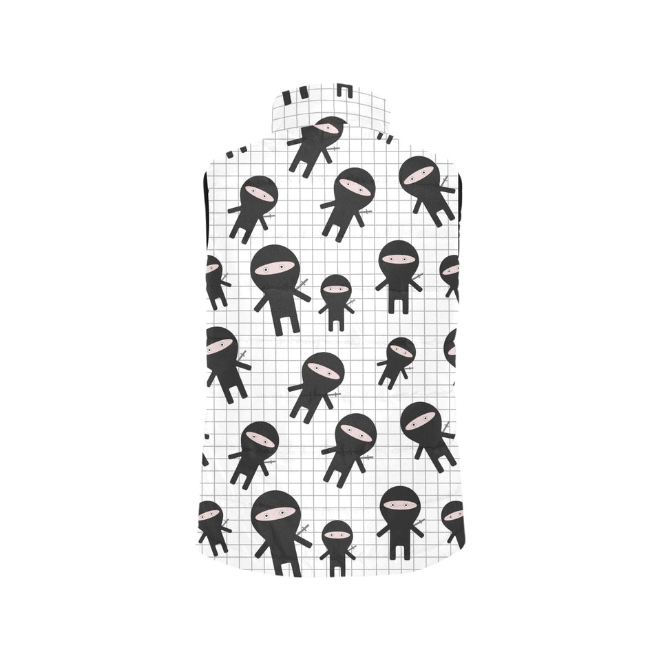 Ninja pattern plaid background Men's Padded Vest