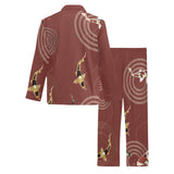 Koi Fish Carp Fish red background Men's Long Pajama Set
