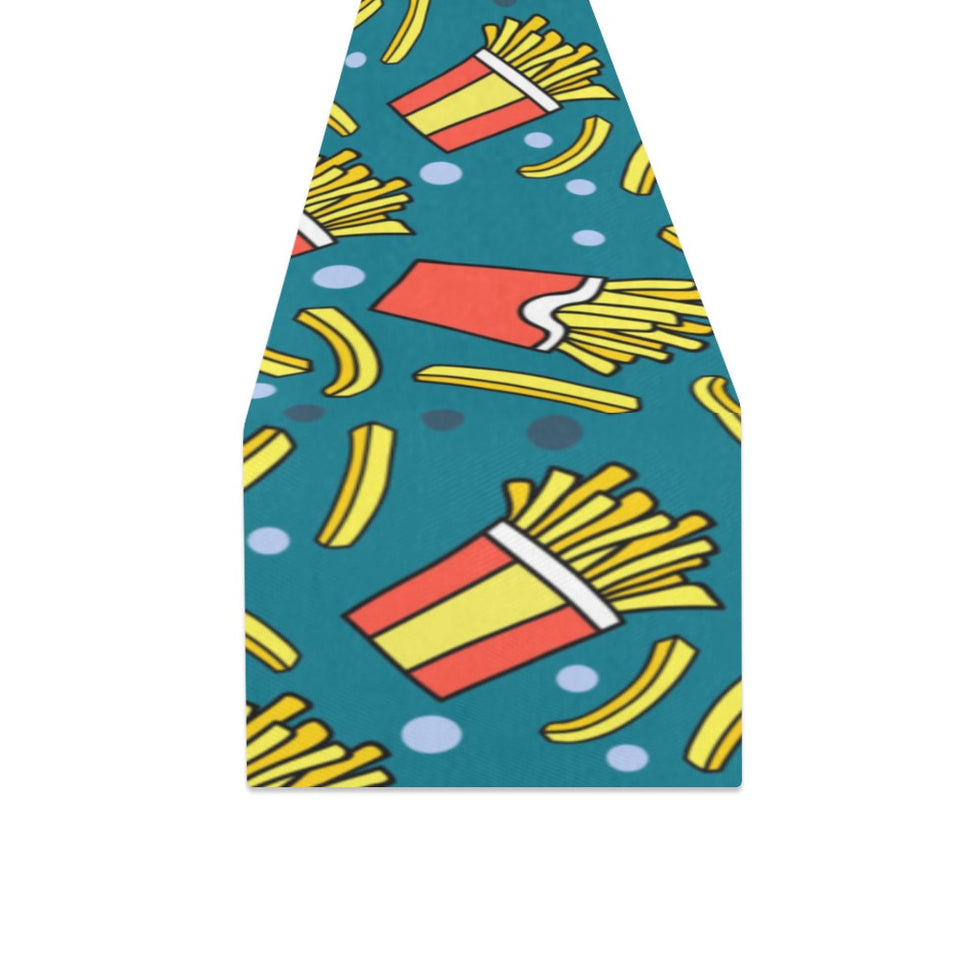 French fries red paper box pattern Table Runner