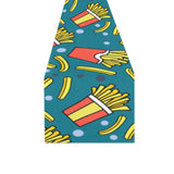 French fries red paper box pattern Table Runner