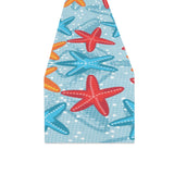Blue red orange starfish pattern Table Runner