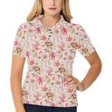 Swallow Pattern Print Design 01 Women's All Over Print Polo Shirt