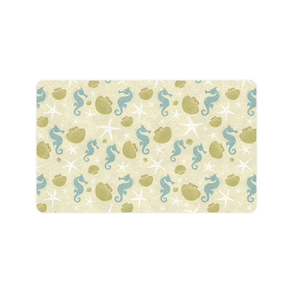 Seahorse shell starfish pattern background Doormat