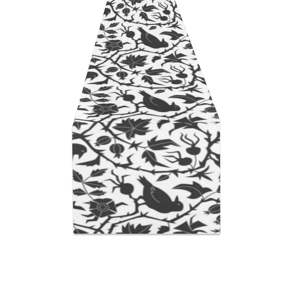Crow dark floral pattern Table Runner