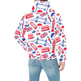 British Pattern Print Design 01 Men's Padded Hooded Jacket
