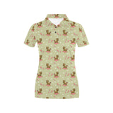 Yorkshire Terrier Pattern Print Design 01 Women's All Over Print Polo Shirt