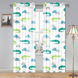 watercolor crocodile pattern Gauze Curtain