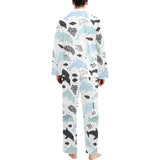 Cute dolphins Childish Style pattern Men's Long Pajama Set