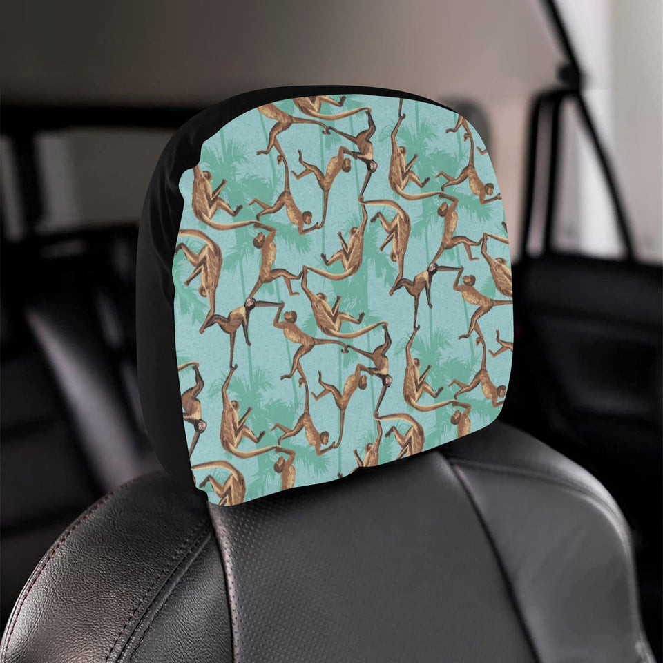 Monkey Palm tree background Car Headrest Cover