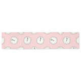 Clock pattern pink blackground Table Runner