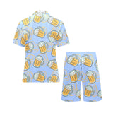 Beer pattern Men's V-Neck Short Pajama Set