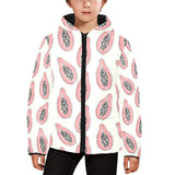 papaya pattern Kids' Boys' Girls' Padded Hooded Jacket