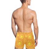 Sun orange background Men's Swimming Trunks