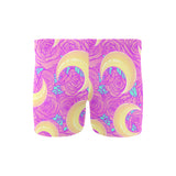 Moon pink rose background Men's Swimming Trunks