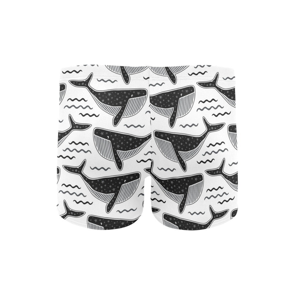 Black whale pattern Men's Swimming Trunks