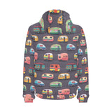 Camper Van Pattern Print Design 02 Men's Padded Hooded Jacket
