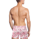 Pink flamingos pattern background Men's Swimming Trunks