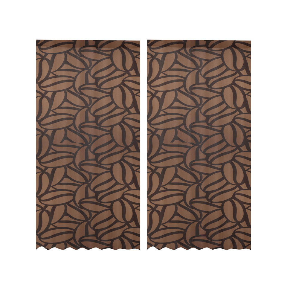 coffee bean pattern Gauze Curtain