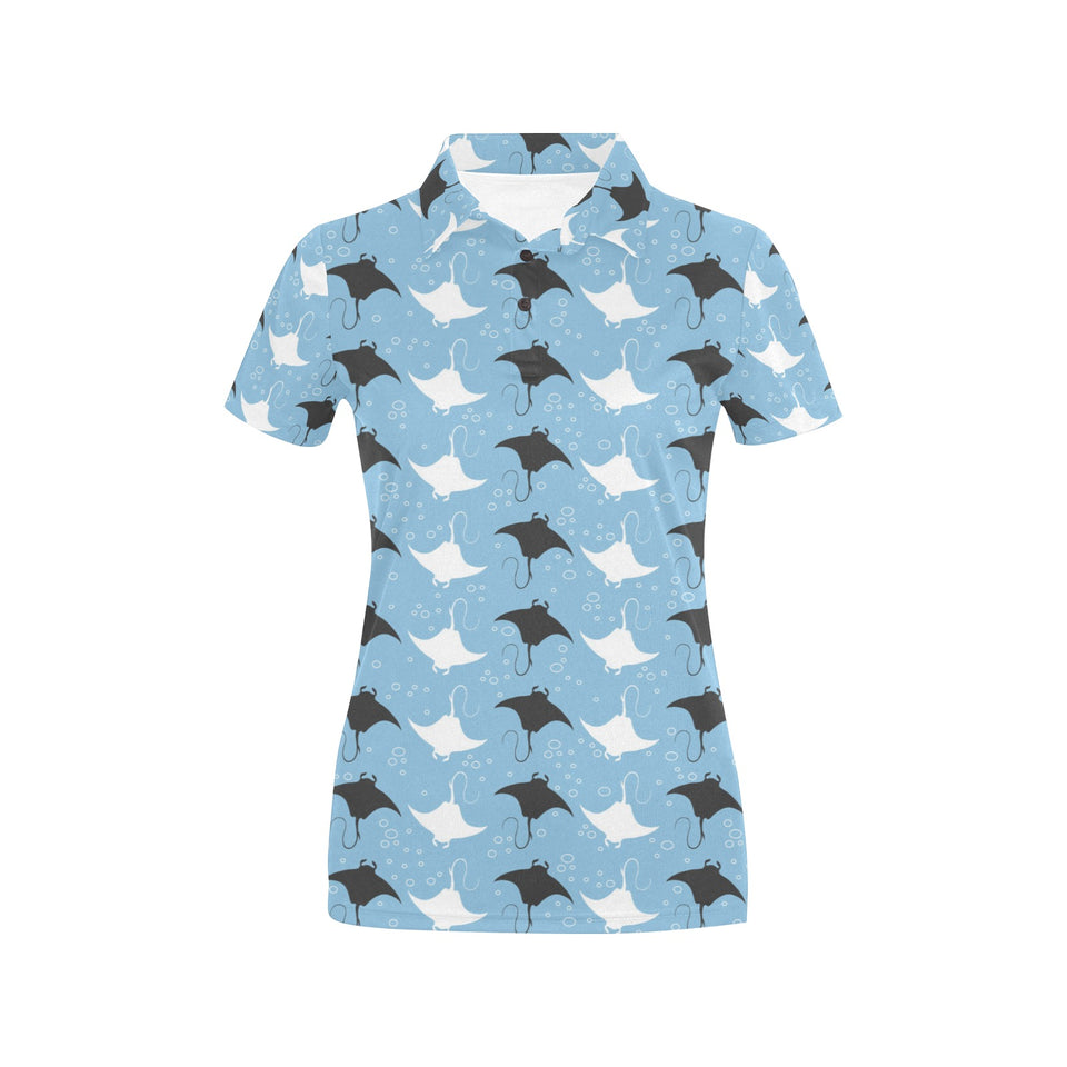 Stingray Pattern Print Design 03 Women's All Over Print Polo Shirt