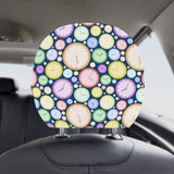 Colorful clock background Car Headrest Cover