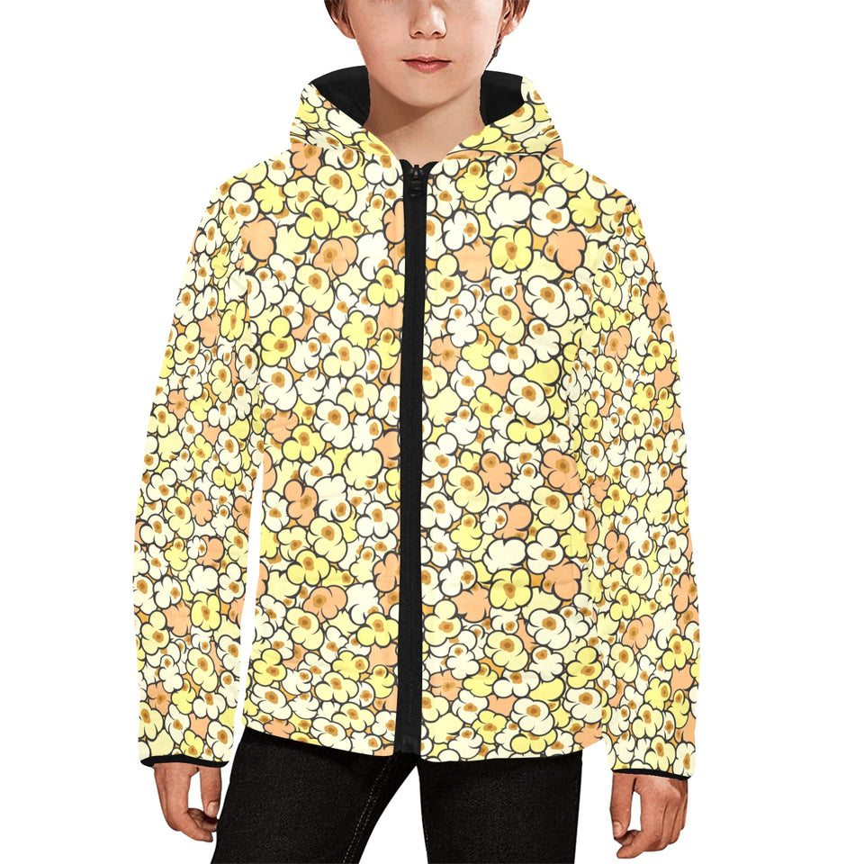 Popcorn Pattern Print Design 03 Kids' Boys' Girls' Padded Hooded Jacket