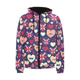 British Pattern Print Design 02 Men's Padded Hooded Jacket