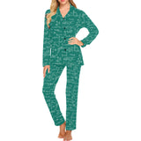 Math Pattern Print Design 01 Women's Long Pajama Set