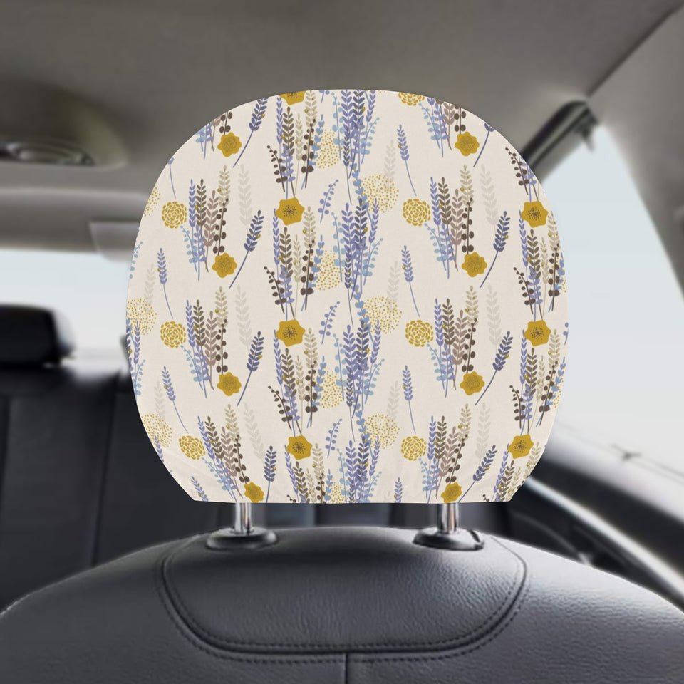 Lavender modern pattern blackground Car Headrest Cover