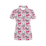Yorkshire Terrier Pattern Print Design 03 Women's All Over Print Polo Shirt