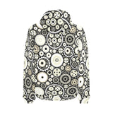 Gear Pattern Print Design 02 Men's Padded Hooded Jacket