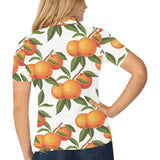 Oranges pattern background Women's All Over Print Polo Shirt