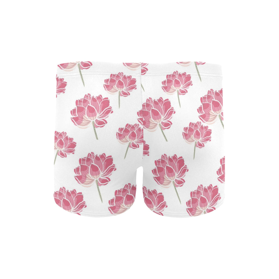 Pink lotus waterlily pattern Men's Swimming Trunks