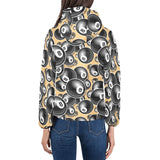 Billiard Ball Pattern Print Design 04 Women's Padded Hooded Jacket