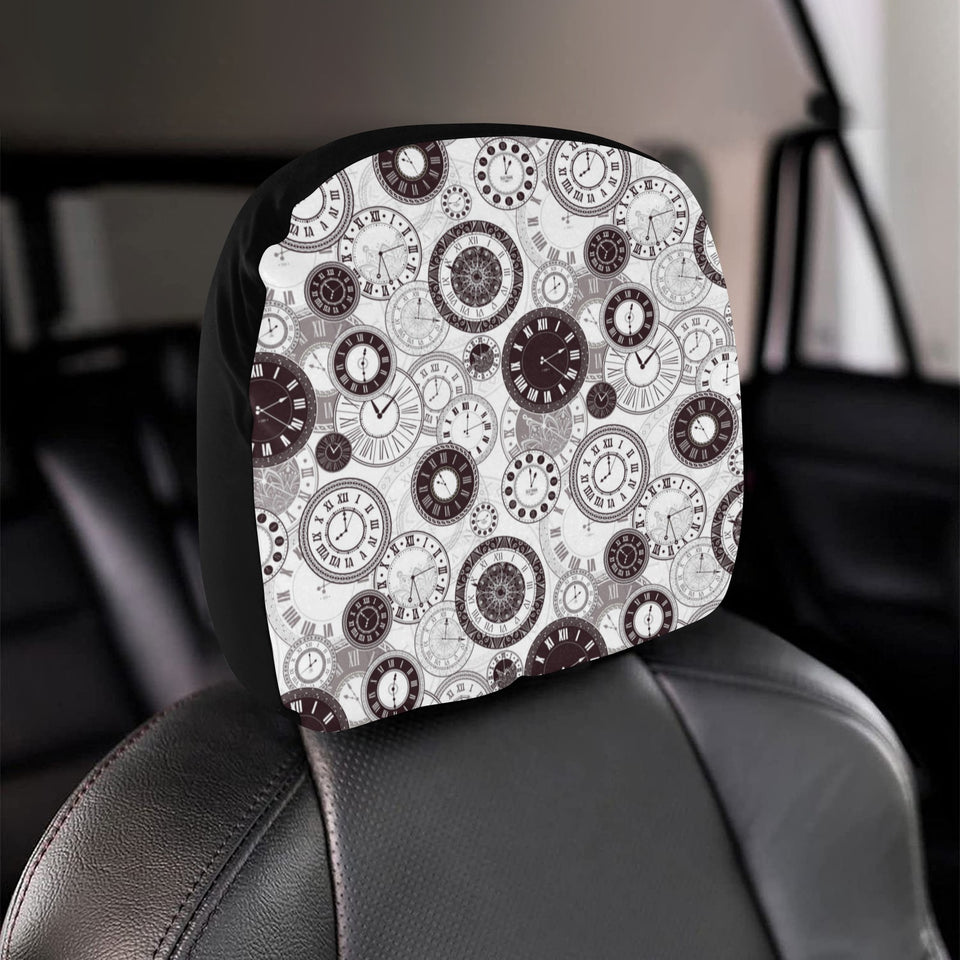 Classic vintage clock pattern Car Headrest Cover