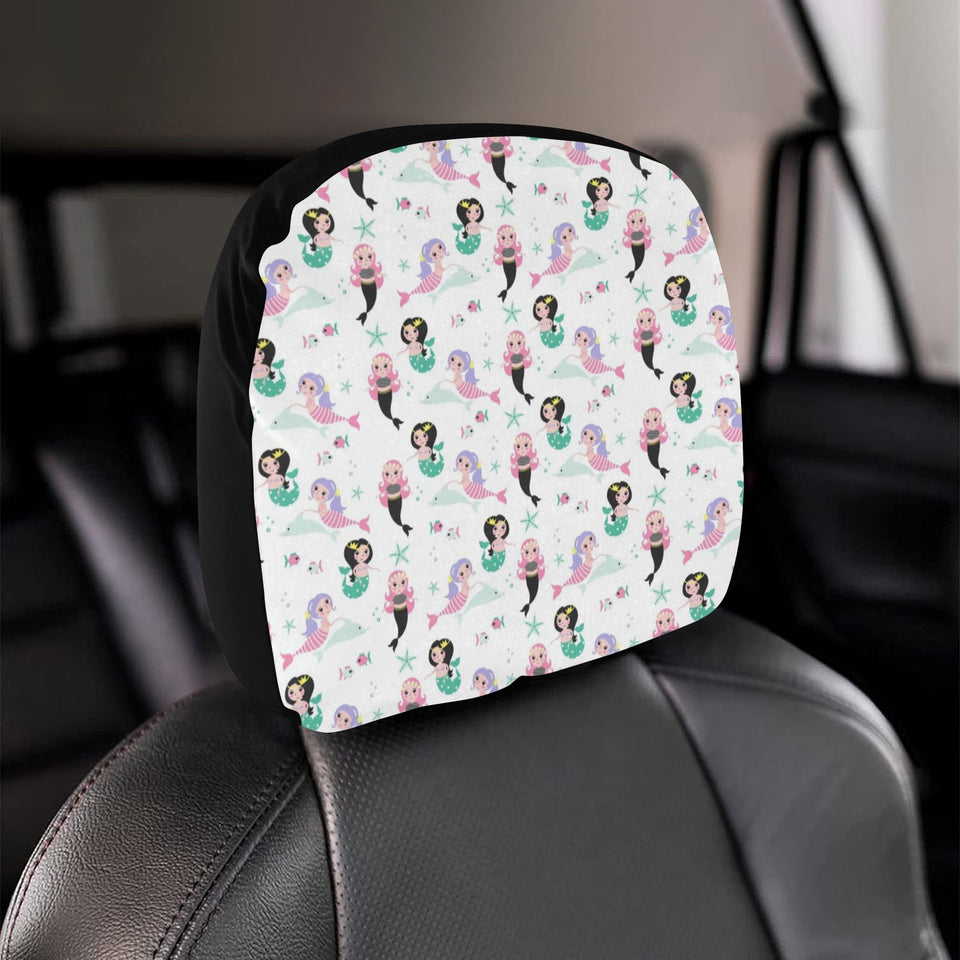 cute mermaid dolphin fish starfish pattern Car Headrest Cover