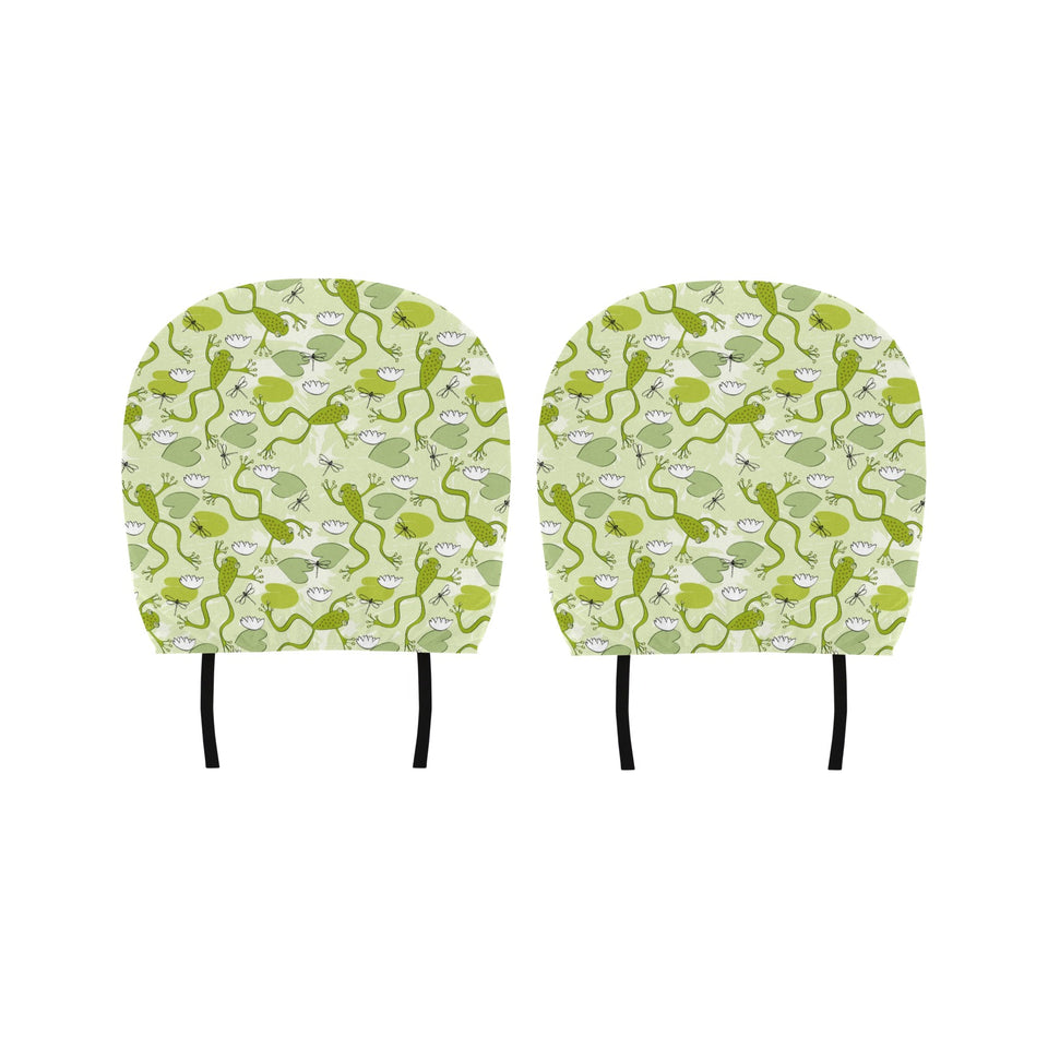 Cute frog dragonfly pattern Car Headrest Cover