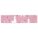 Llama Alpaca pink background Table Runner