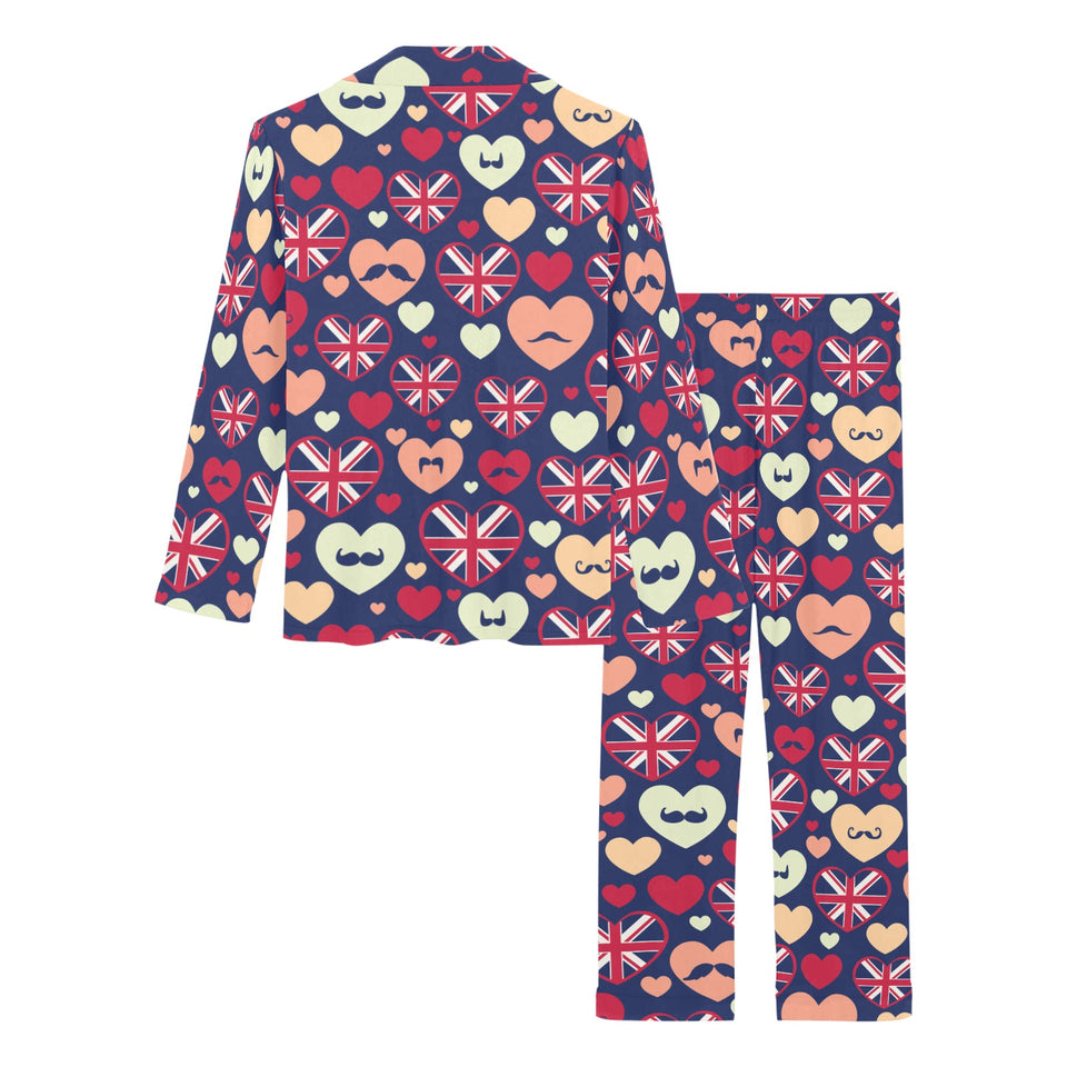 British Pattern Print Design 02 Women's Long Pajama Set