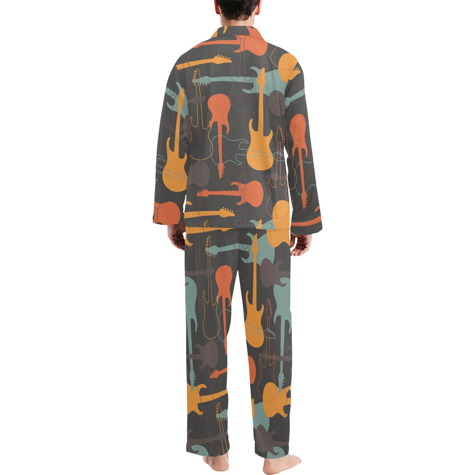 electric guitars pattern Men's Long Pajama Set